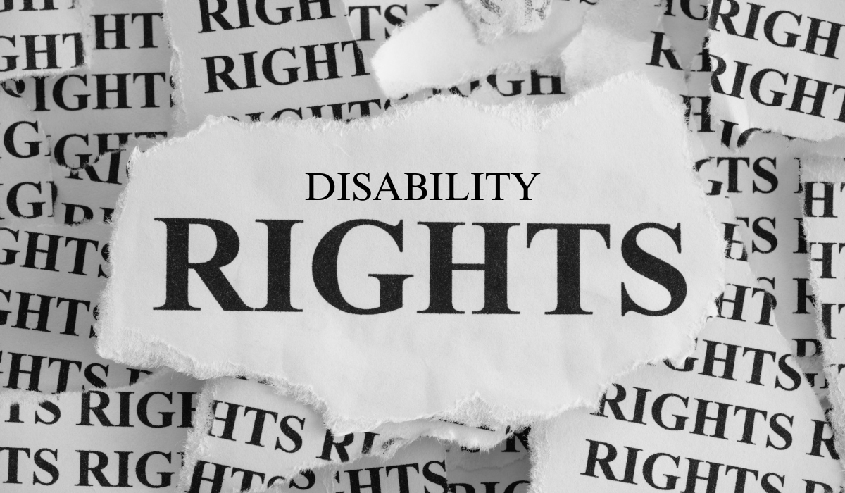 graphic design of the words DISABILITY RIGHTS