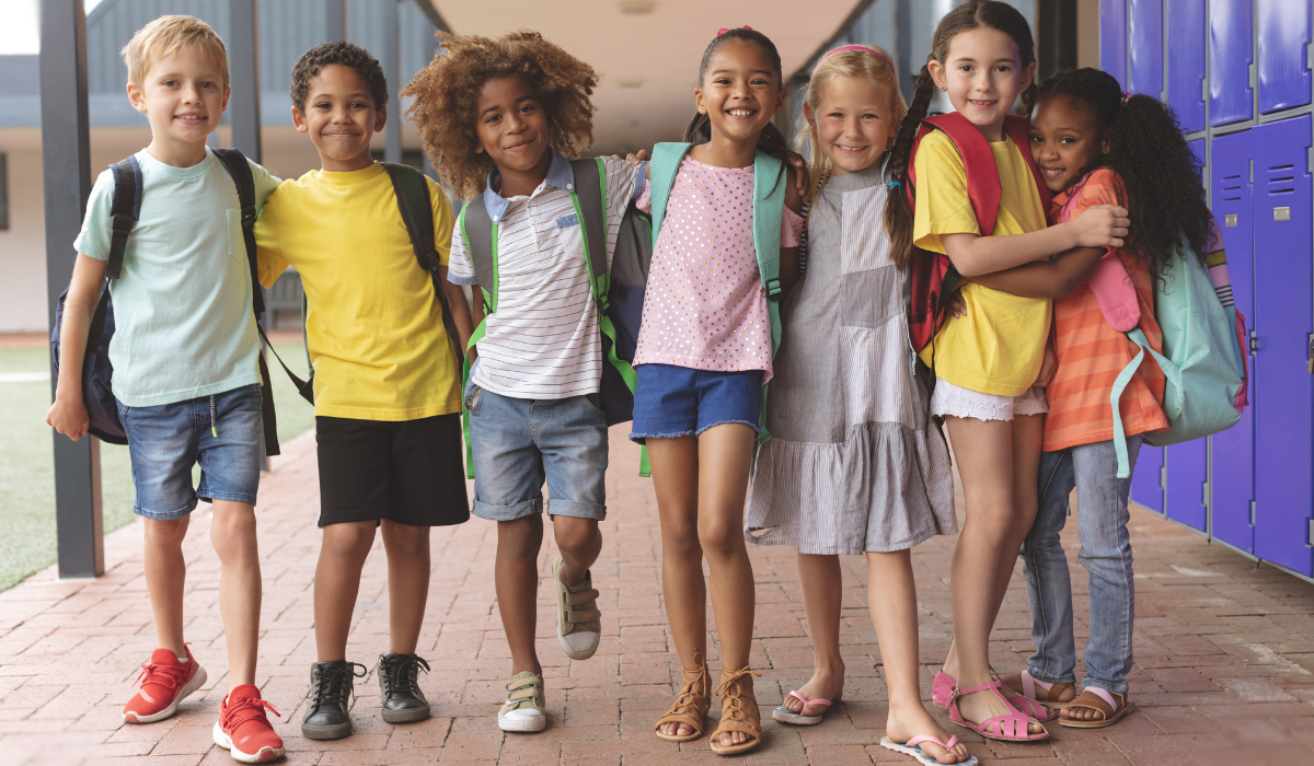 diverse group of elementary age students