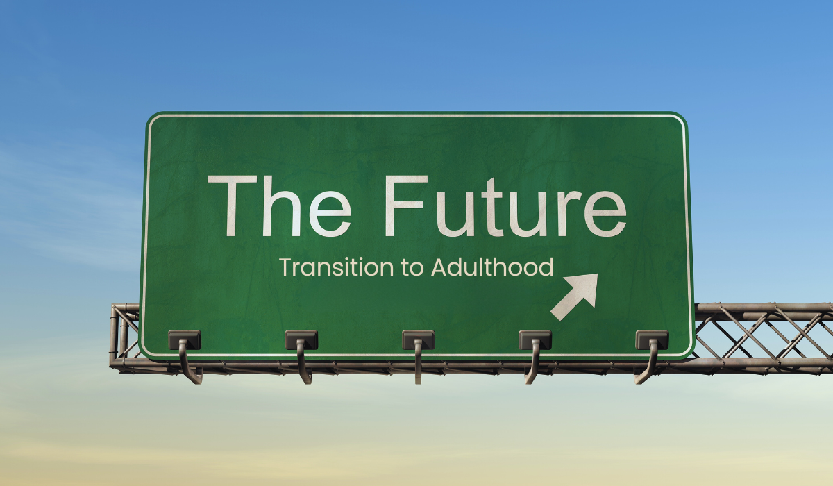 a highway exit sign that says THE FUTURE transition to adulthood